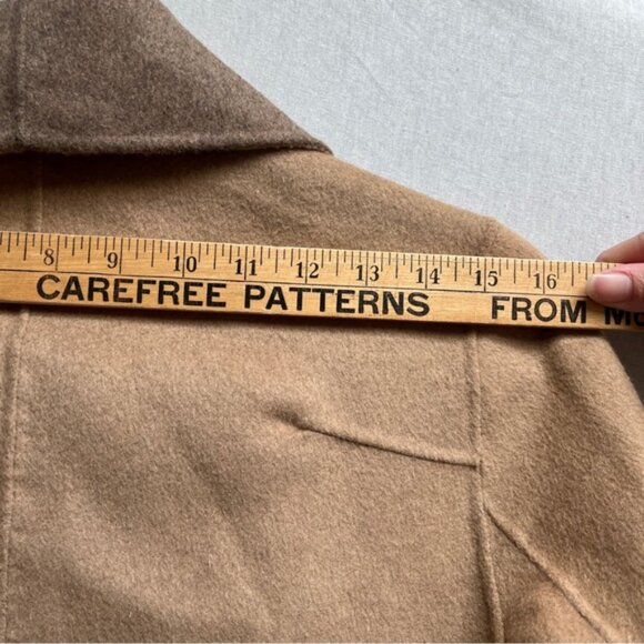 Diane Von Furstenburg DVF Shannon Wool Felted Two Tone Wrap Coat Sz S - Picture 11 of 13